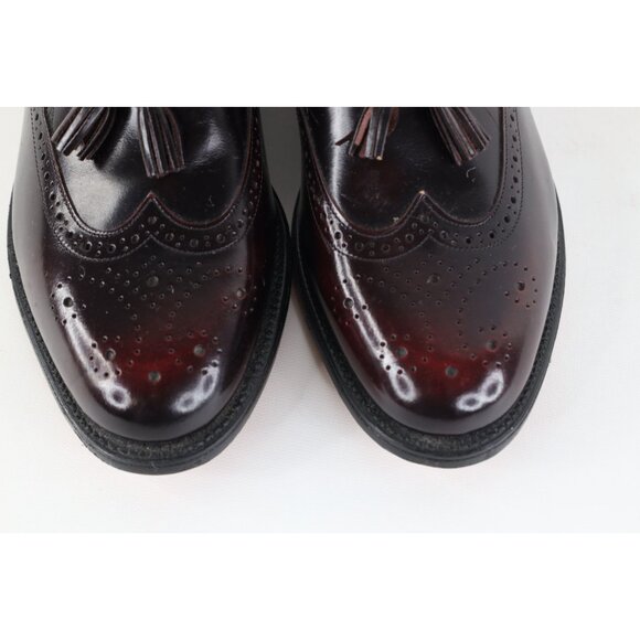 Vtg 70s Streetwear Mens 9.5 3E Leather Wingtips Tassel Loafers Oxblood Red USA